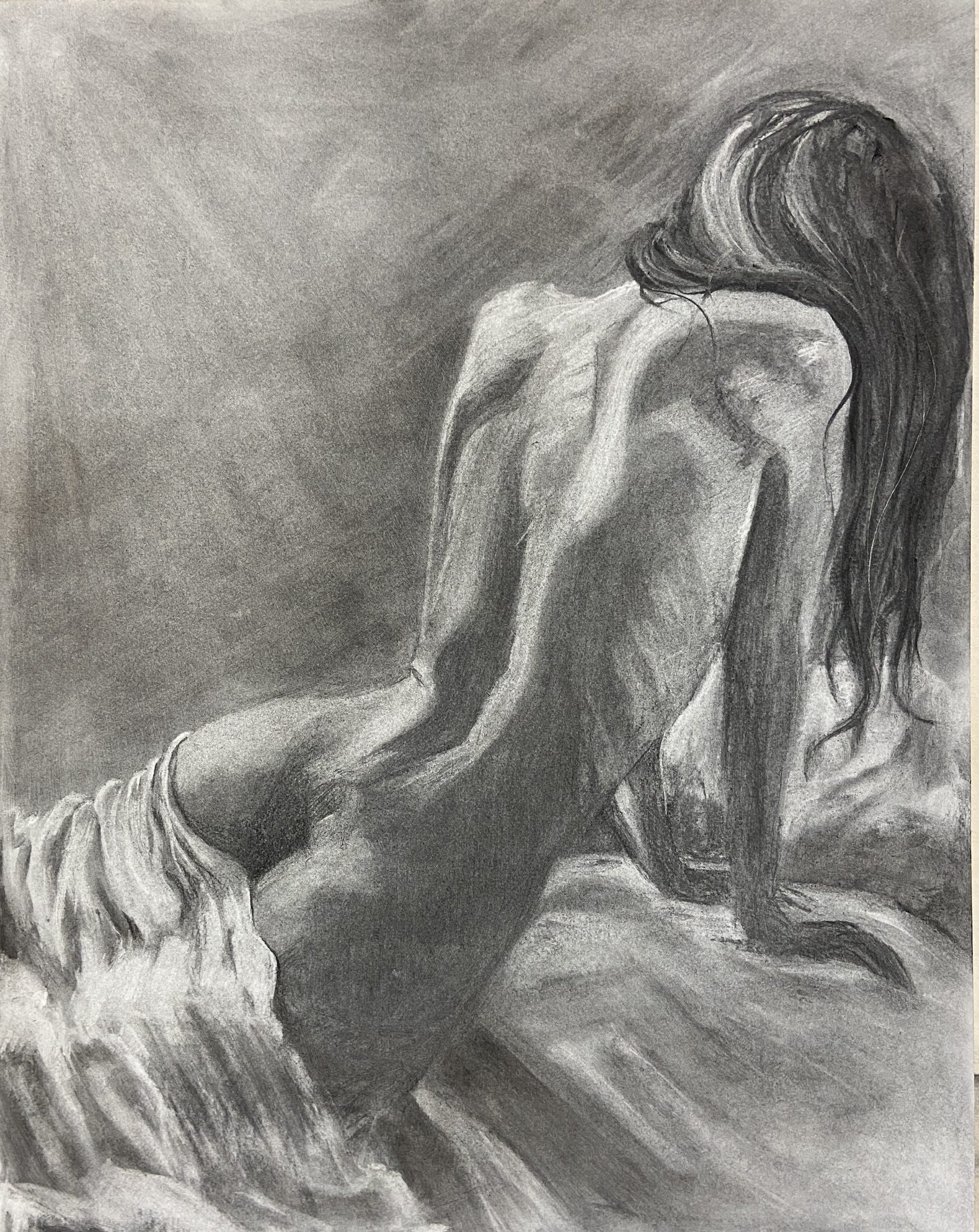 Fusain réalisé par l’artiste toulousaine Valérie Unterreiner.