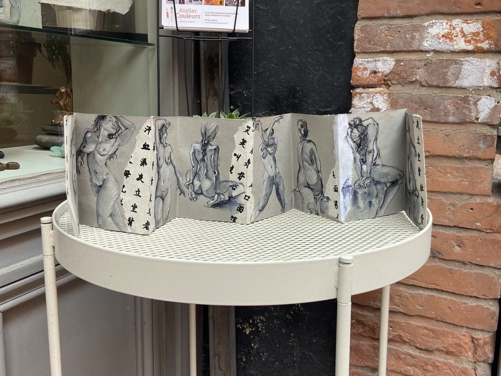Dépliant réalisé par l’artiste toulousaine Valérie Unterreiner.
