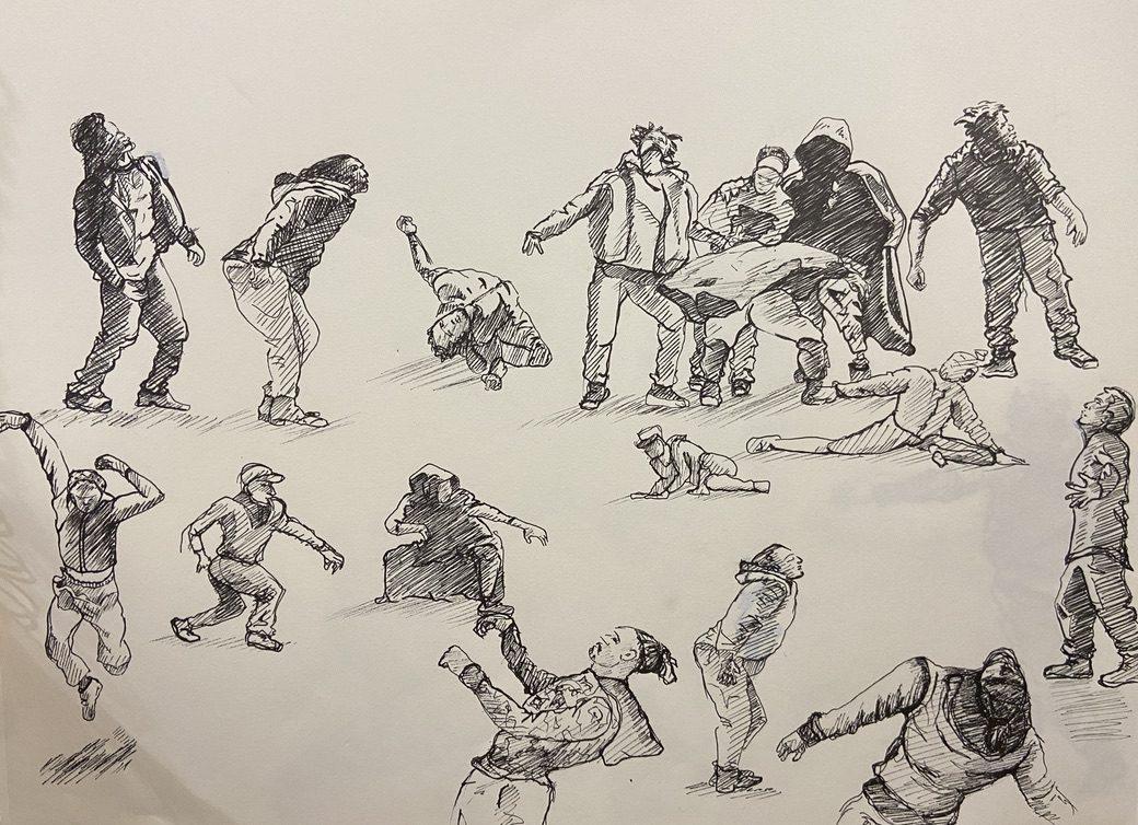 Dessin et Esquisse réalisé par l’artiste toulousaine Valérie Unterreiner.