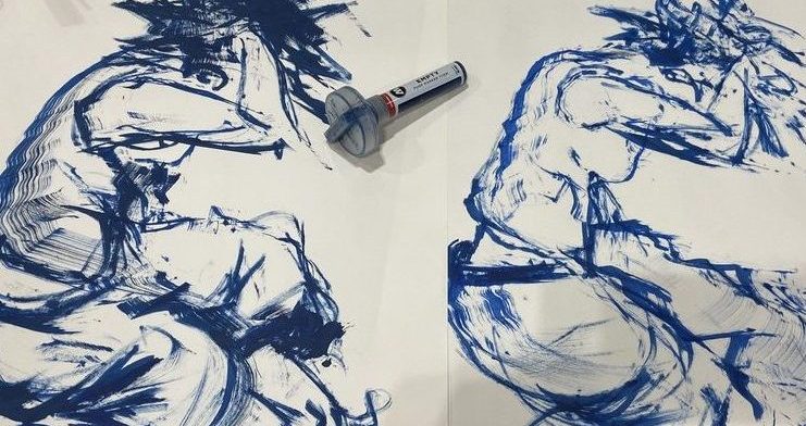 Encres feutre de graffeur réalisé par l’artiste toulousaine Valérie Unterreiner.