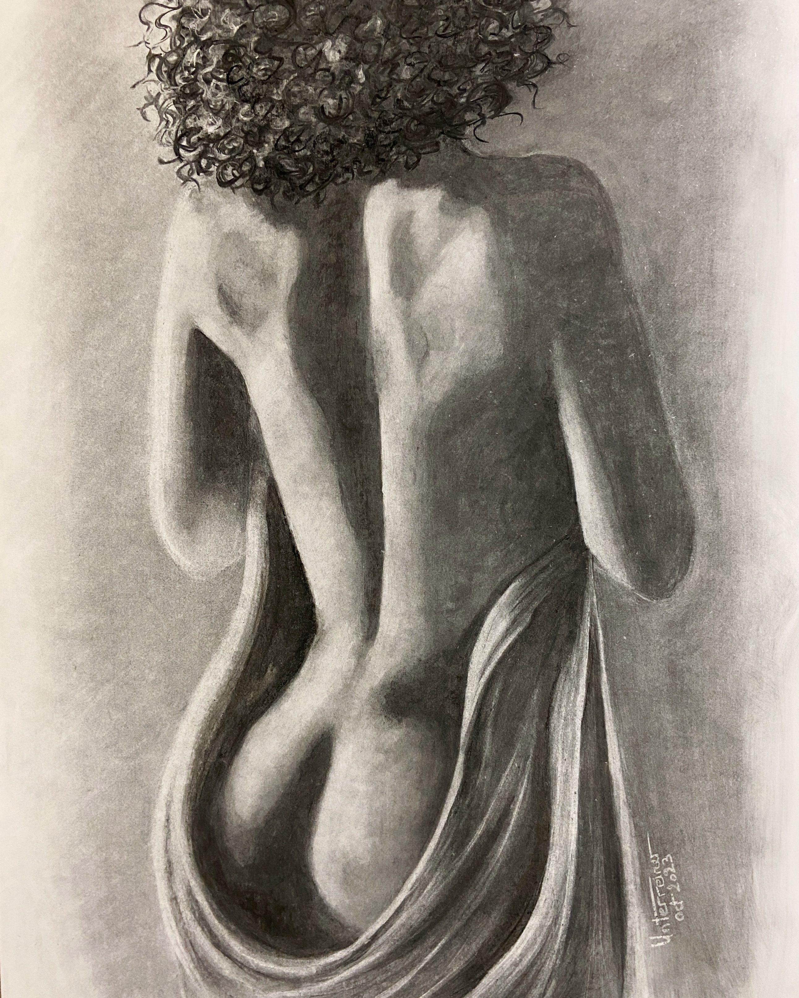 Fusain réalisé par l’artiste toulousaine Valérie Unterreiner.