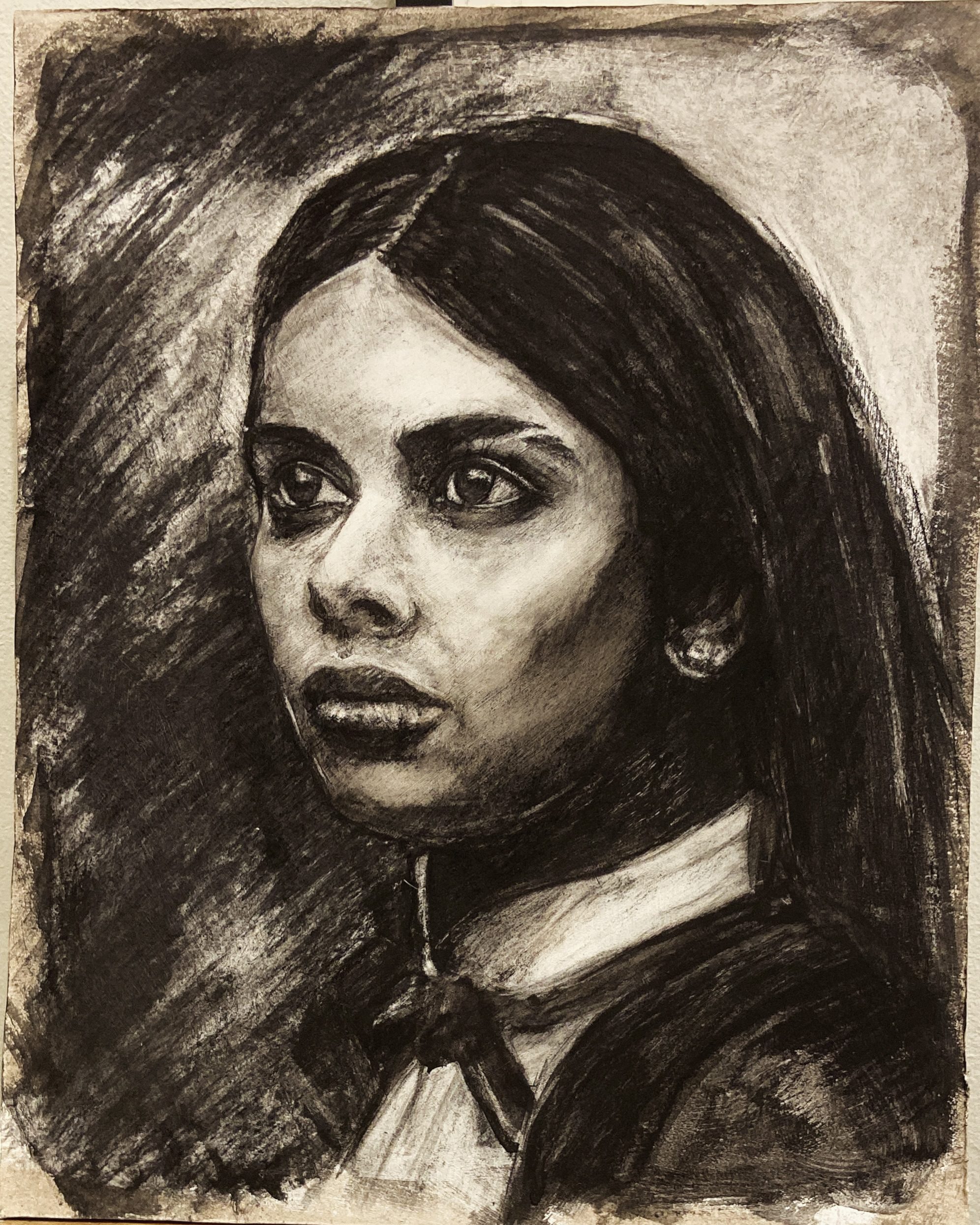Fusain réalisé par l’artiste toulousaine Valérie Unterreiner.