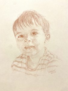Portrait réalisé par l’artiste toulousaine Valérie Unterreiner.