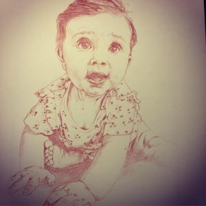 Portrait réalisé par l’artiste toulousaine Valérie Unterreiner.