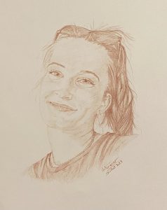 Portrait réalisé par l’artiste toulousaine Valérie Unterreiner.