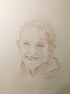 Portrait réalisé par l’artiste toulousaine Valérie Unterreiner.