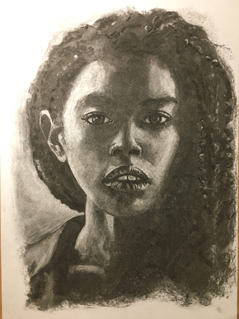 Fusain réalisé par l’artiste toulousaine Valérie Unterreiner.
