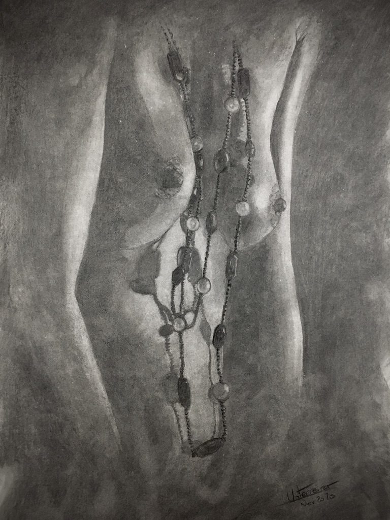 Fusain réalisé par l’artiste toulousaine Valérie Unterreiner.