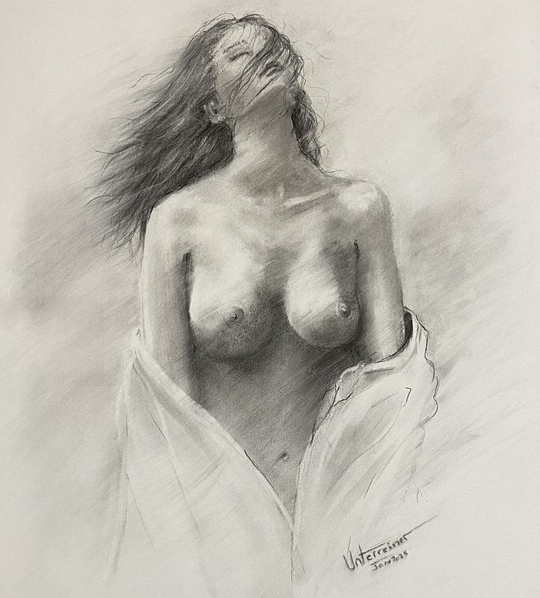 Fusain réalisé par l’artiste toulousaine Valérie Unterreiner.