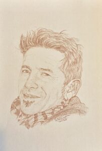Portrait réalisé par l’artiste toulousaine Valérie Unterreiner.