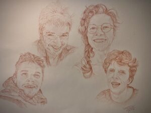 Portrait réalisé par l’artiste toulousaine Valérie Unterreiner.