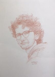 Portrait réalisé par l’artiste toulousaine Valérie Unterreiner.